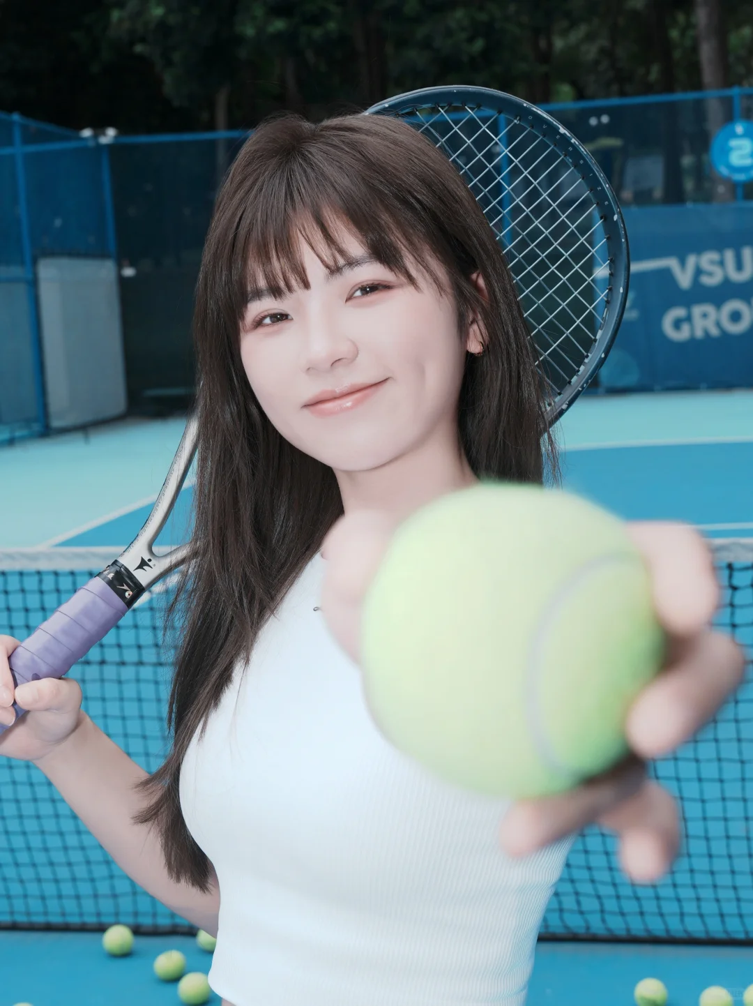 「人生第一次写真，献给网球了！🎾✨」