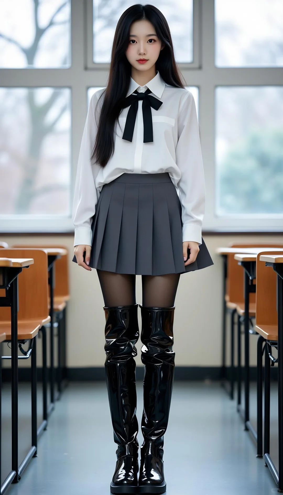 Ai，编号3811036（穿过膝靴的女学生6）
