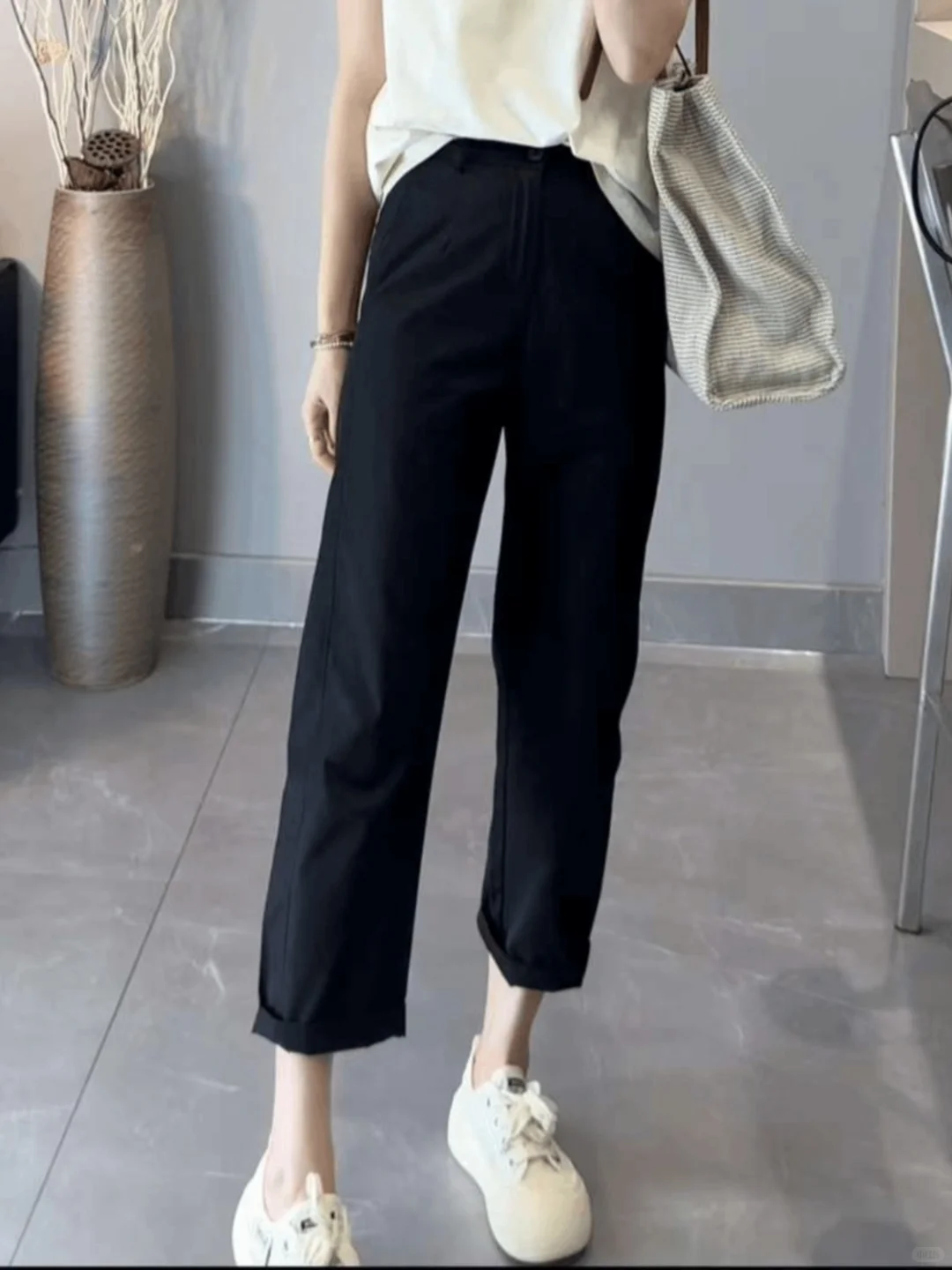 九分抗皱休闲裤女2025年夏季薄款大码胖
