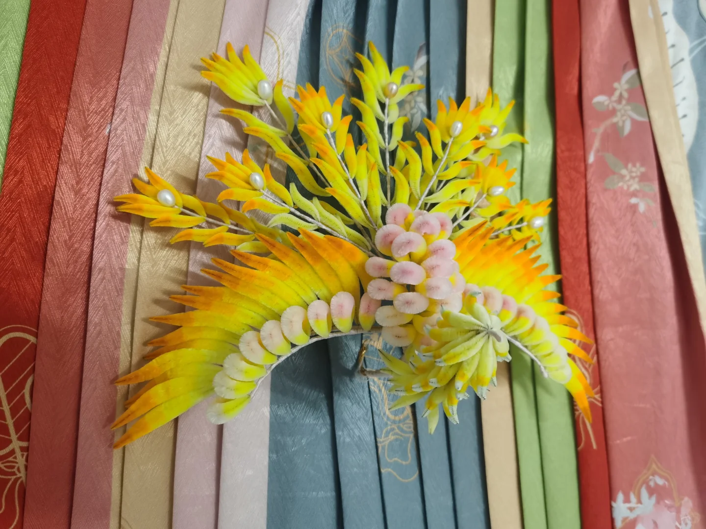 蚕丝绒花