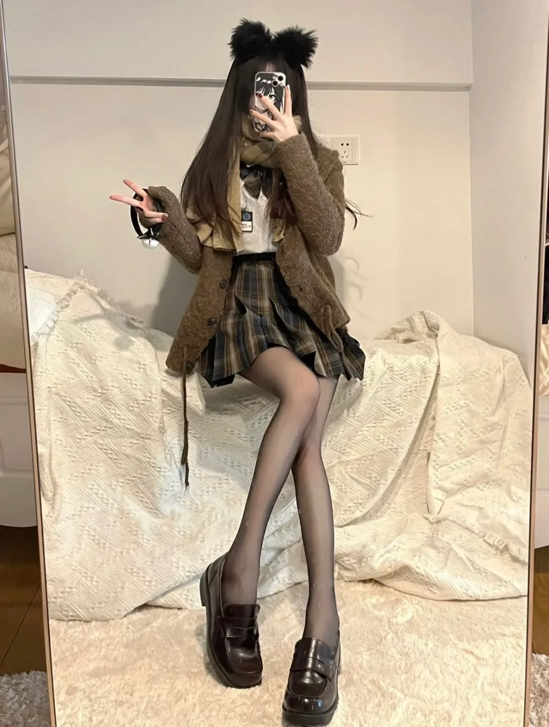 🌸黑丝配JK，简直不要太好看！