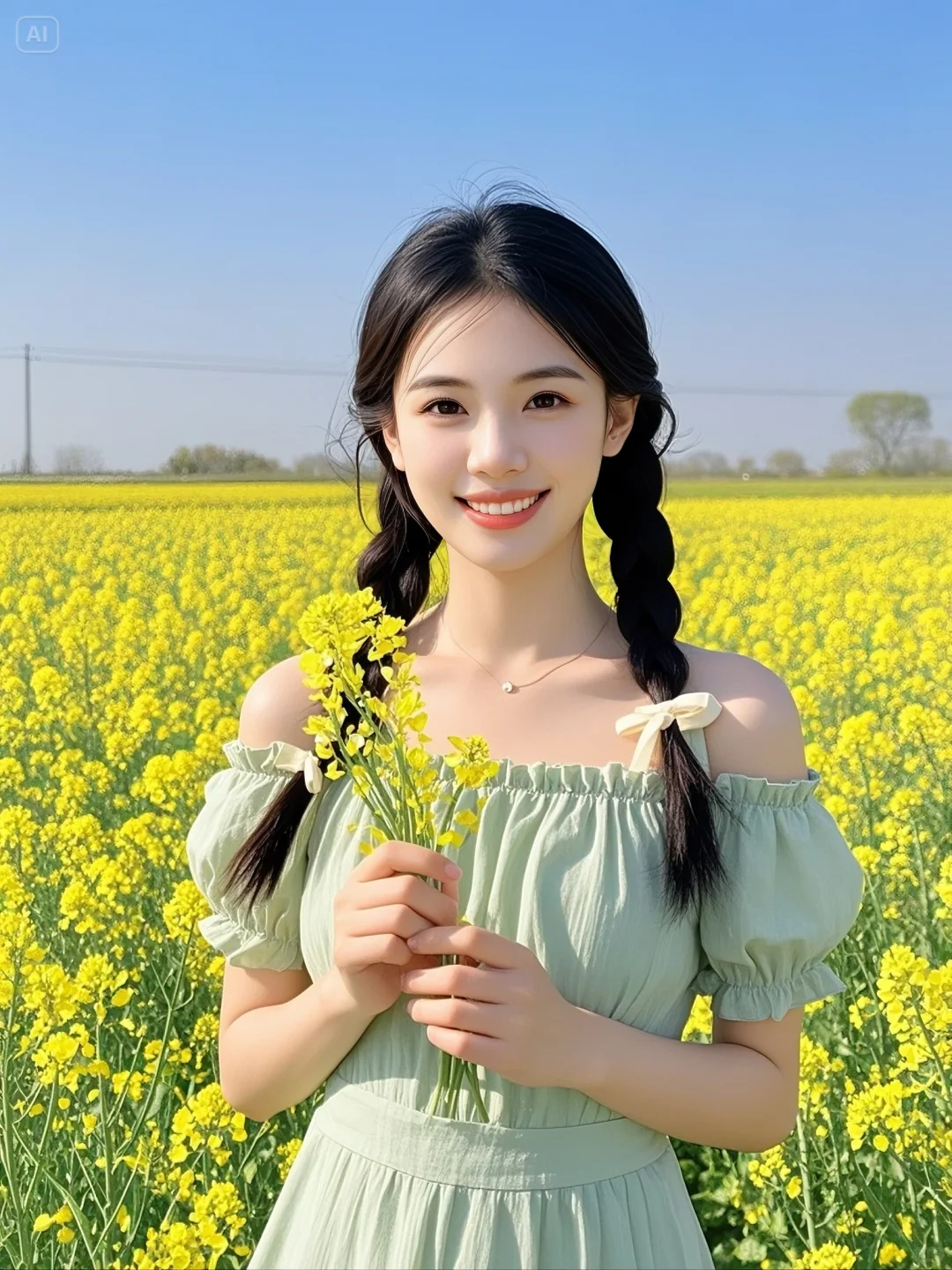 油菜花田园美女头像