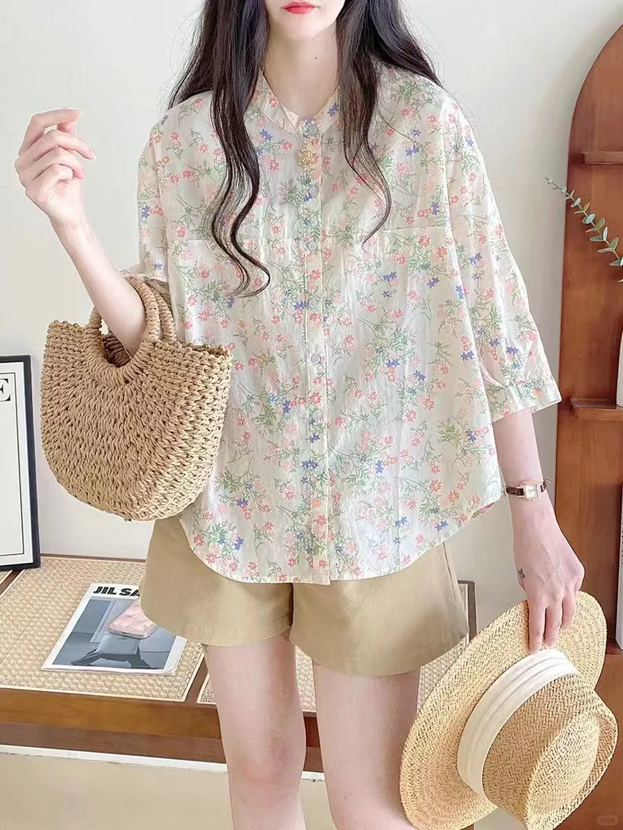 🌿植物系碎花衬衫，小众必备✨