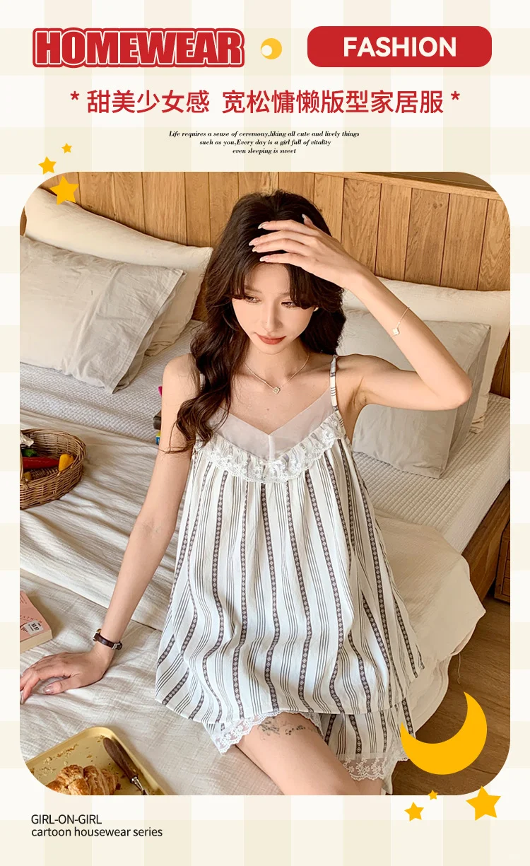 💃🏻条纹性感花边带胸垫的真的绝！