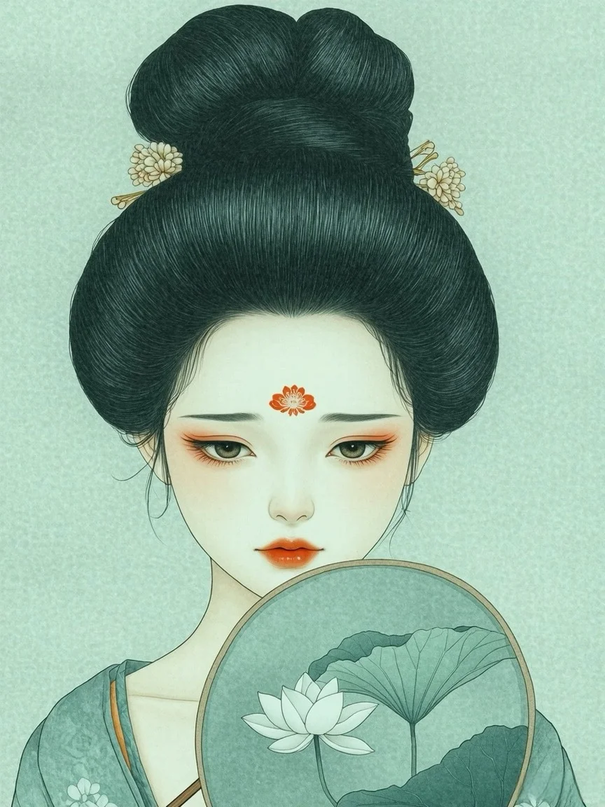 玩儿AI：超绝的古典插画美女，美到窒息……