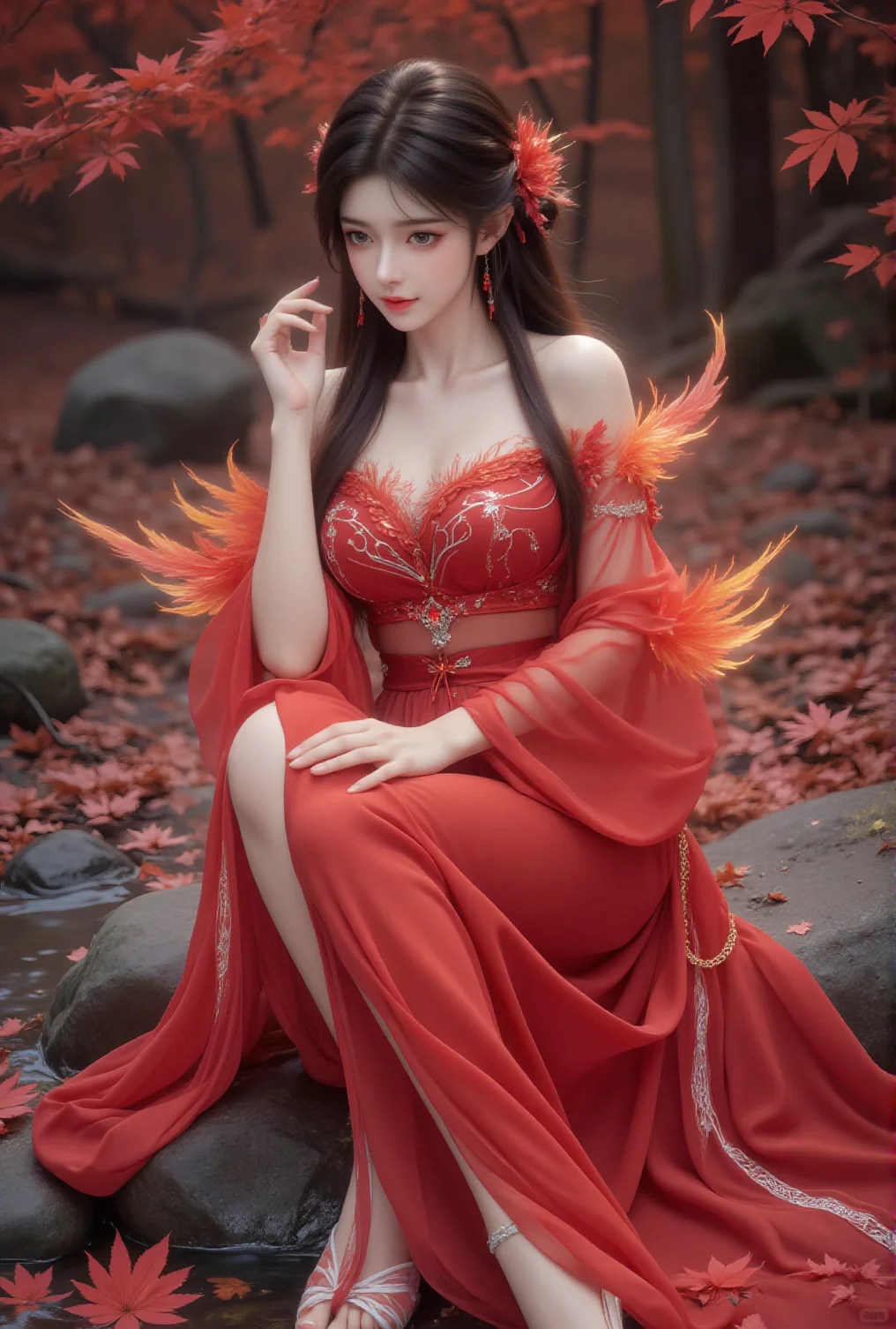 完美世界火灵儿红色婚服美图，真的太美了