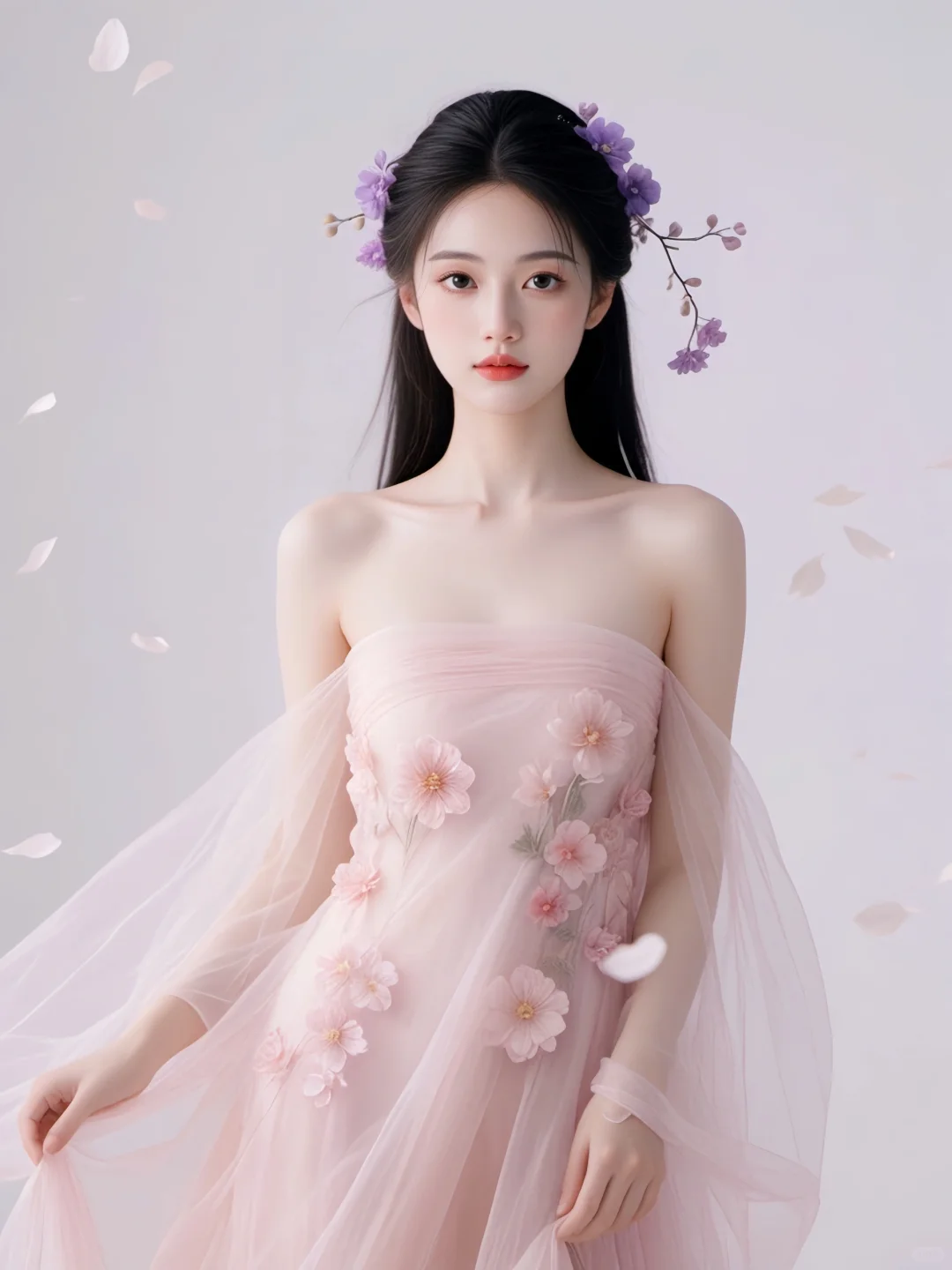 绝美！粉色纱裙的古风仙女来袭✨
