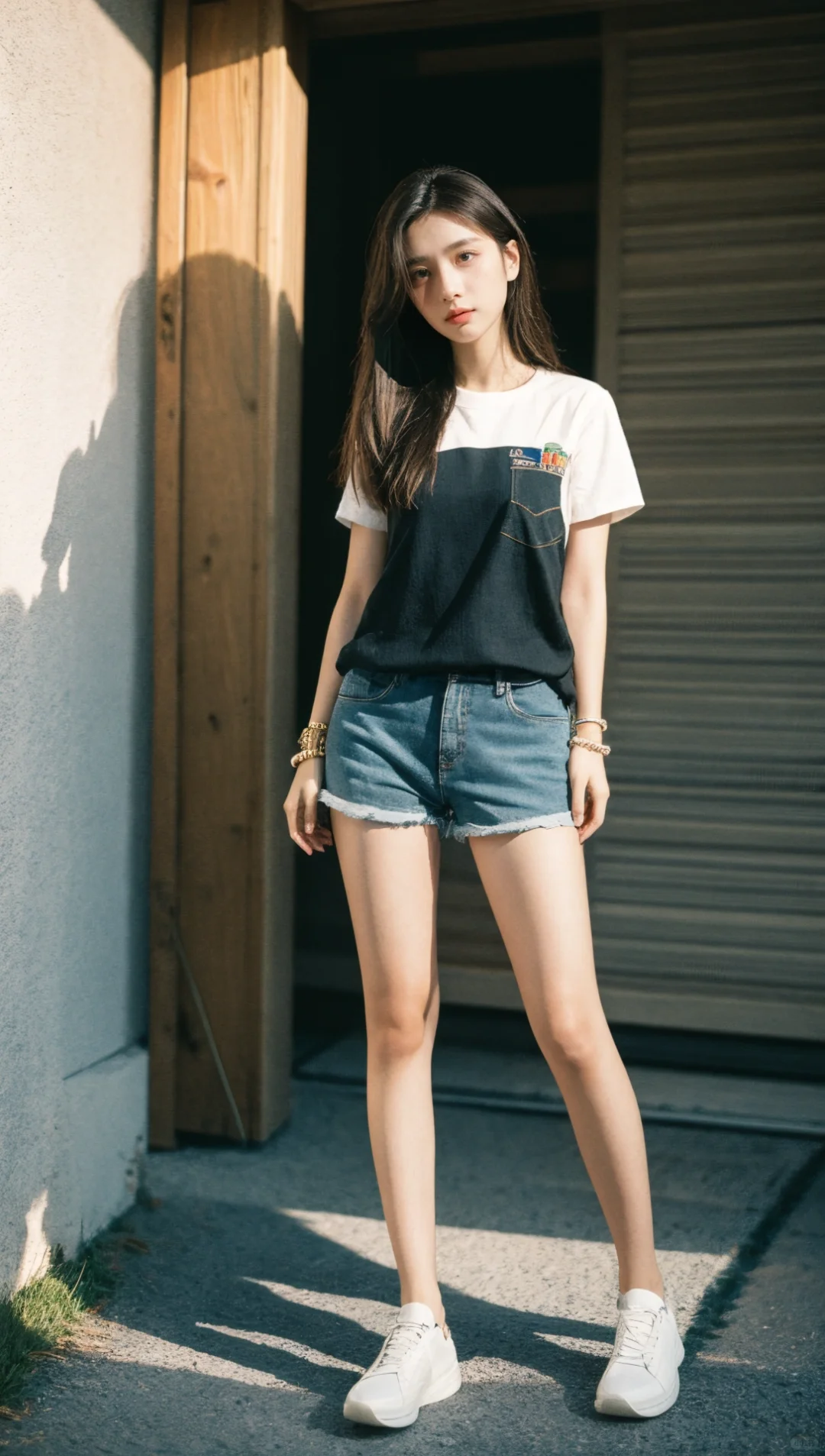 AI美女仿摄影写真街景实拍图