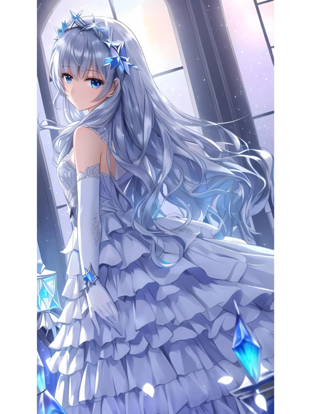 浅色绿化渐变色头发少女