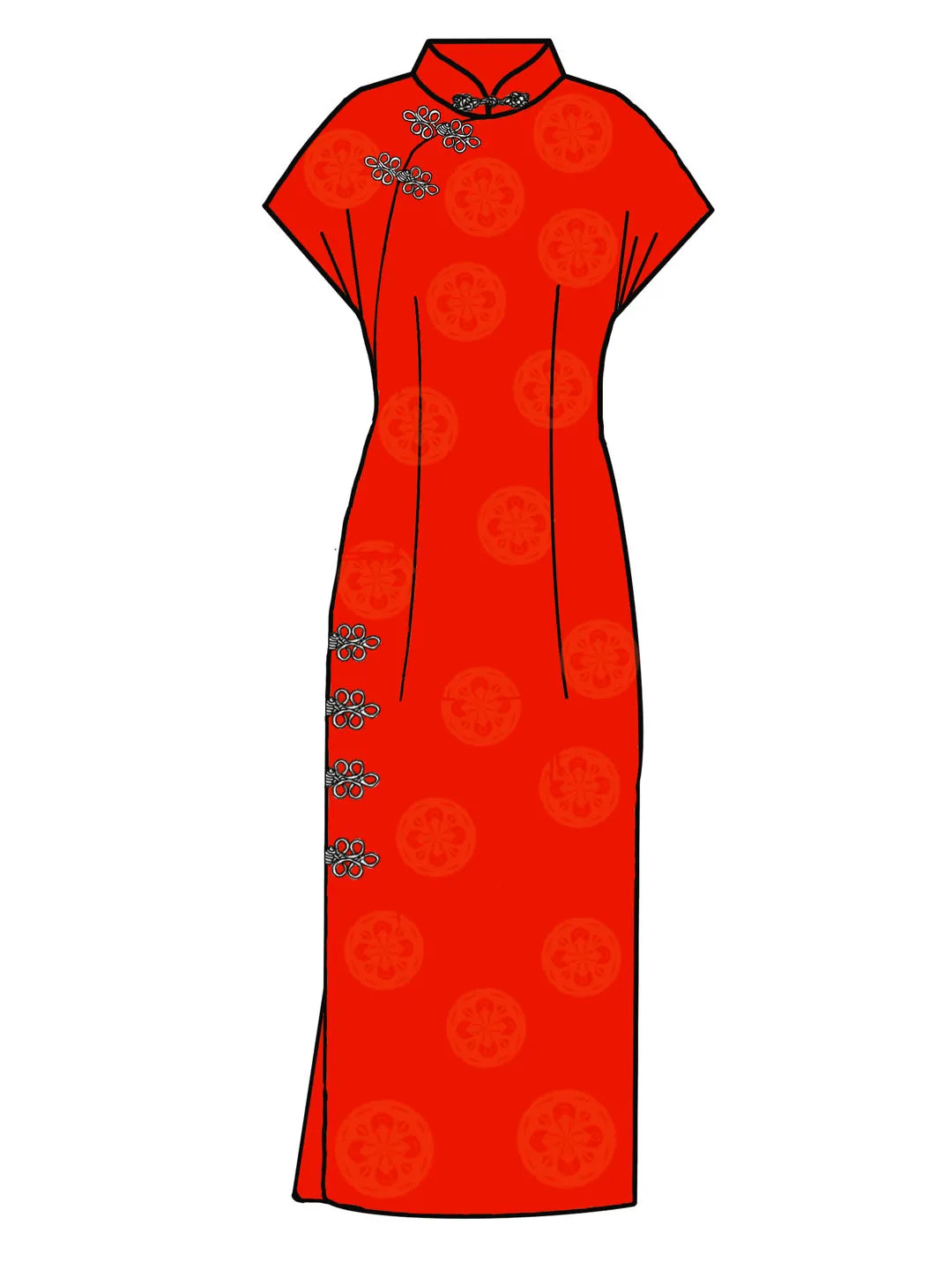 旗袍线稿