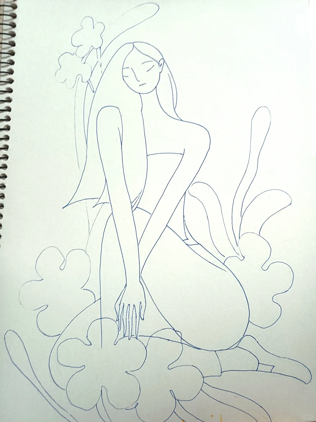 能扭出这个姿势的一定身材好/女孩插画
