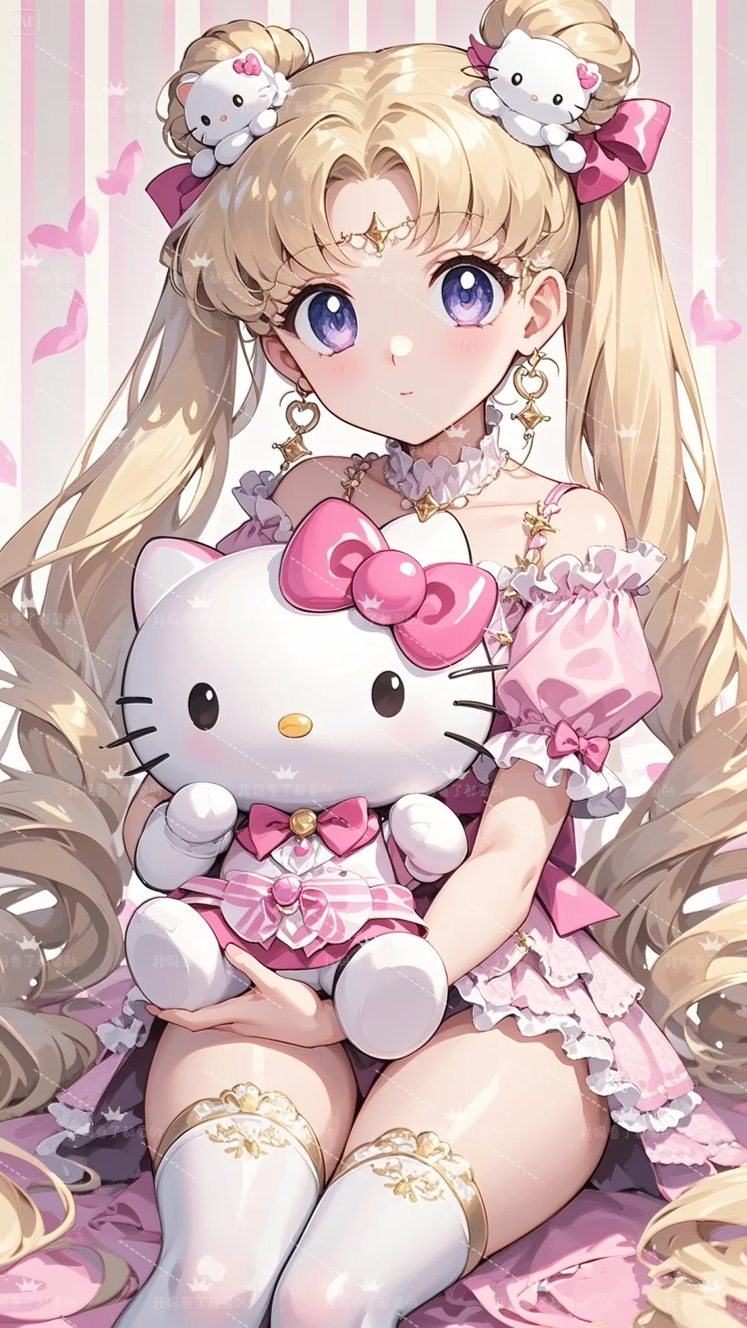 美少女战士抱着粉色kitty🩷🩷