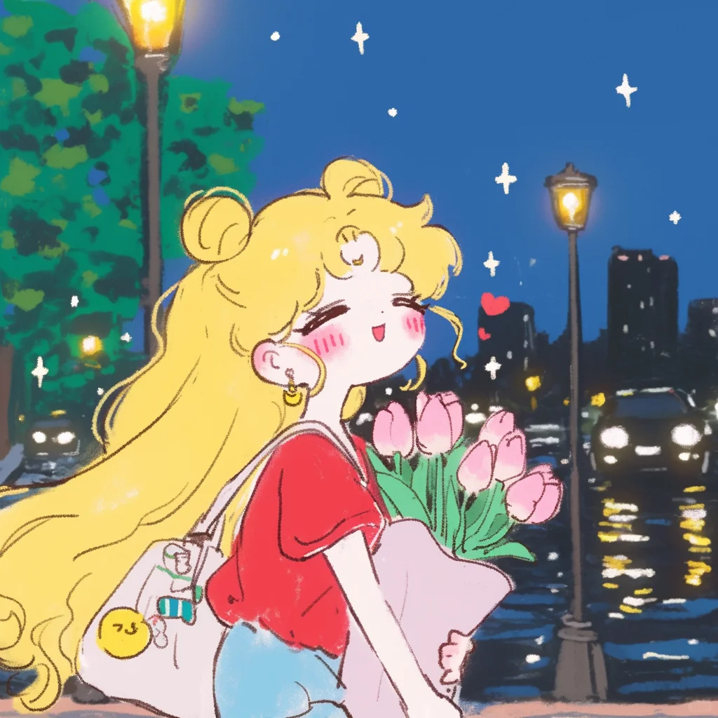 一束花的浪漫永不过时｜美少女战士头像