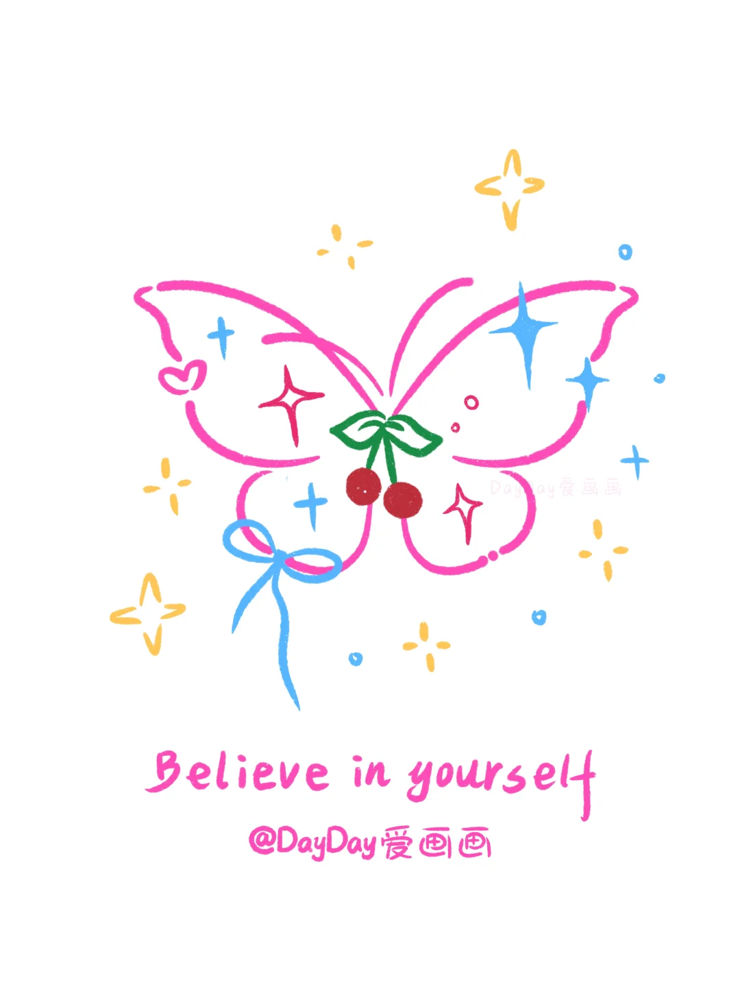🦋10秒速成简笔画蝴蝶✨快叫你朋友给你画💕