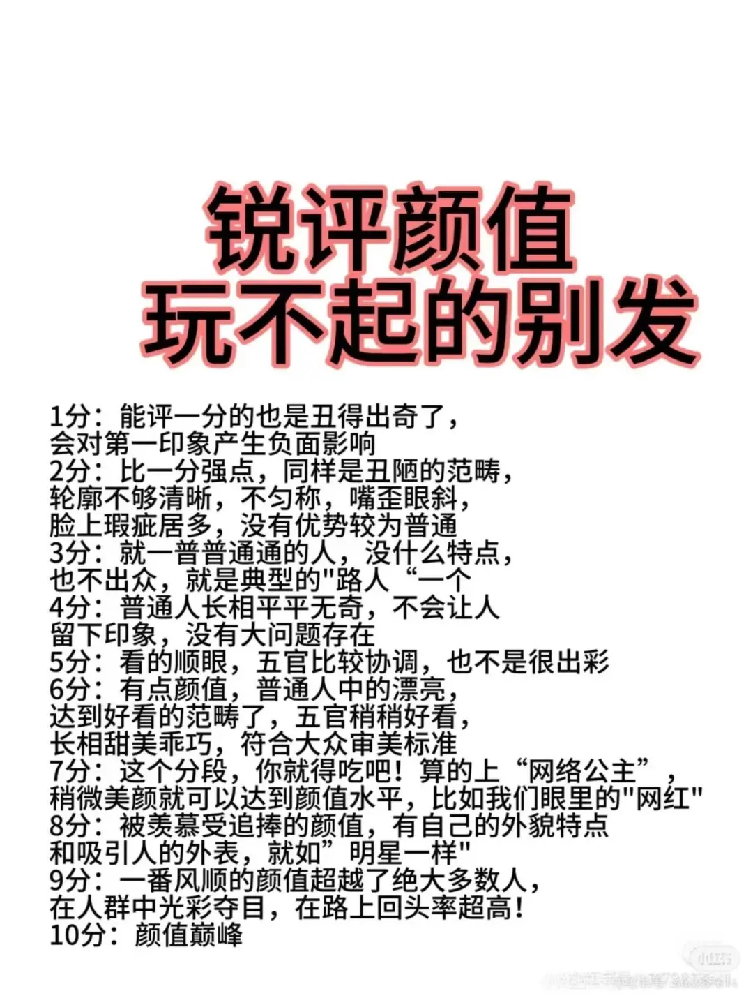 颜值打分，主观互评