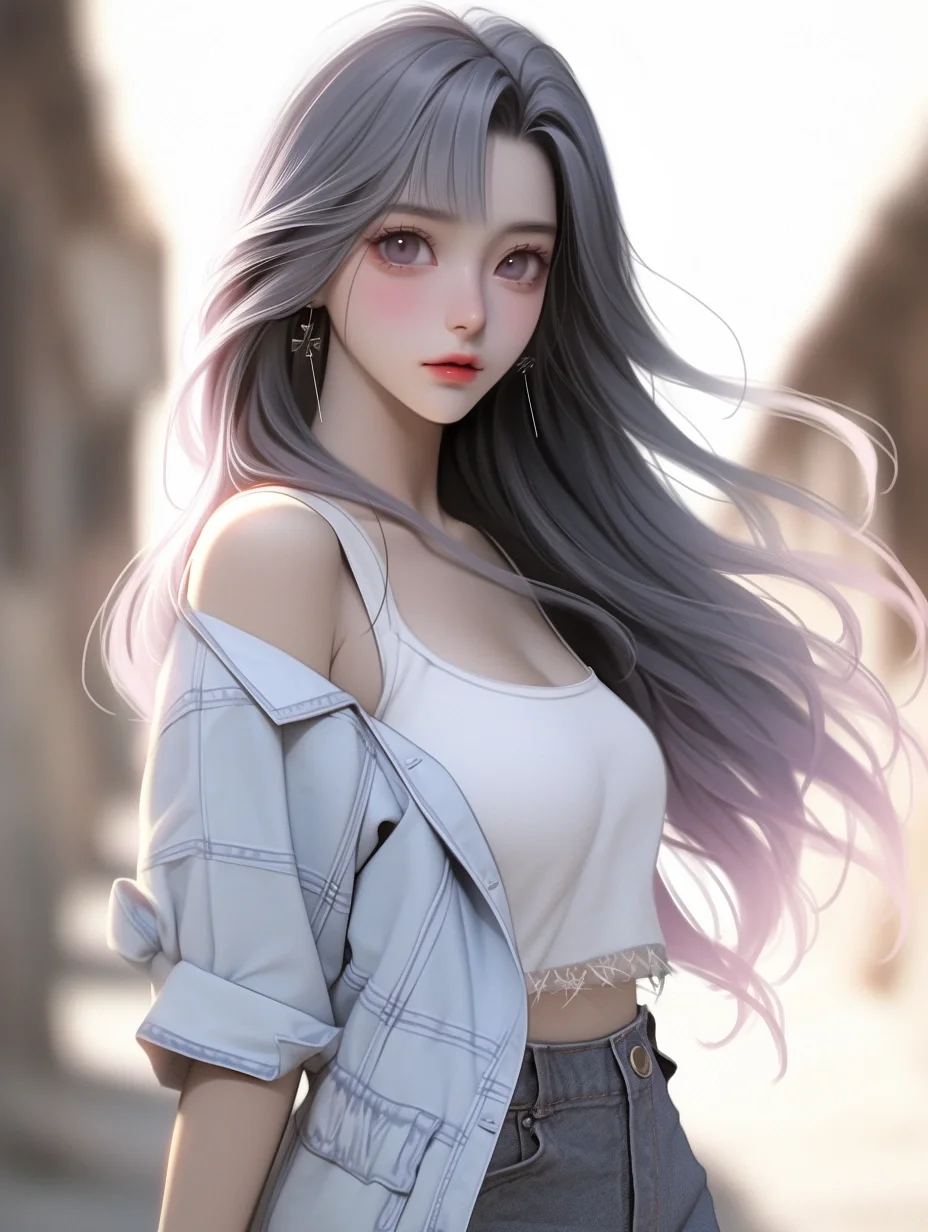 古风美女子和现代风美女子