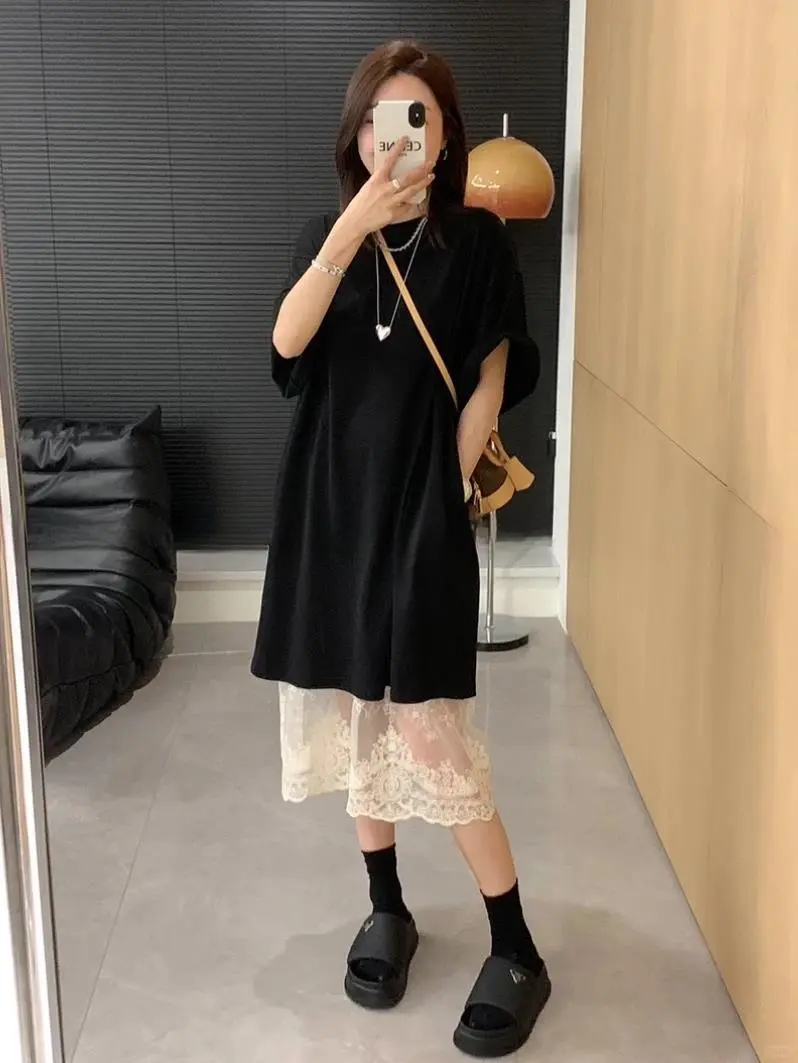 透视镂空蕾丝半身裙女2025早春新款中长
