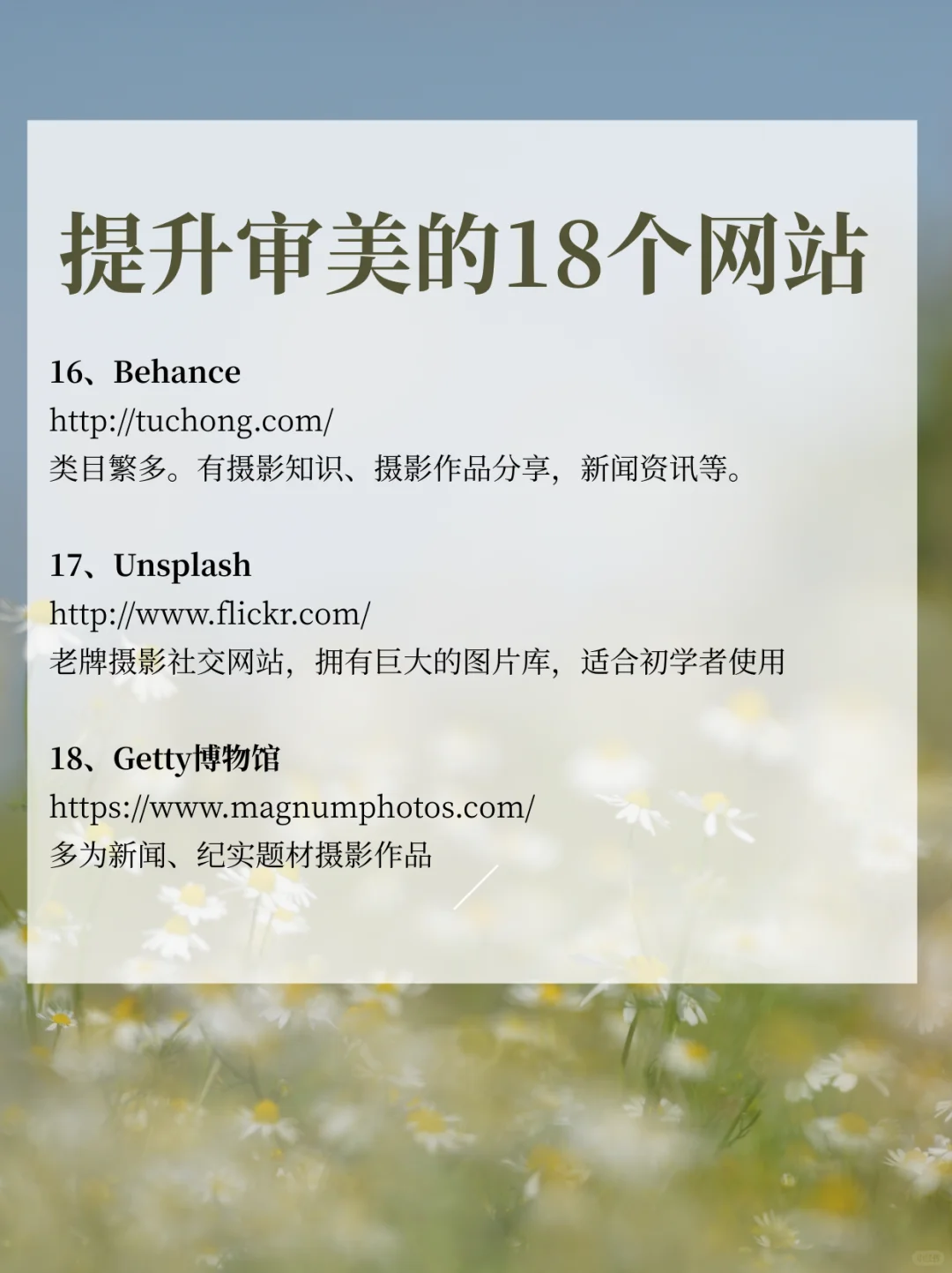 📸审美提升必看！摄影师私藏的18个宝藏网