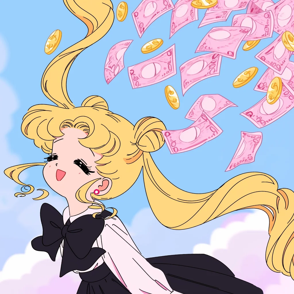 那就祝我们都被财运环绕｜美少女小富婆头像