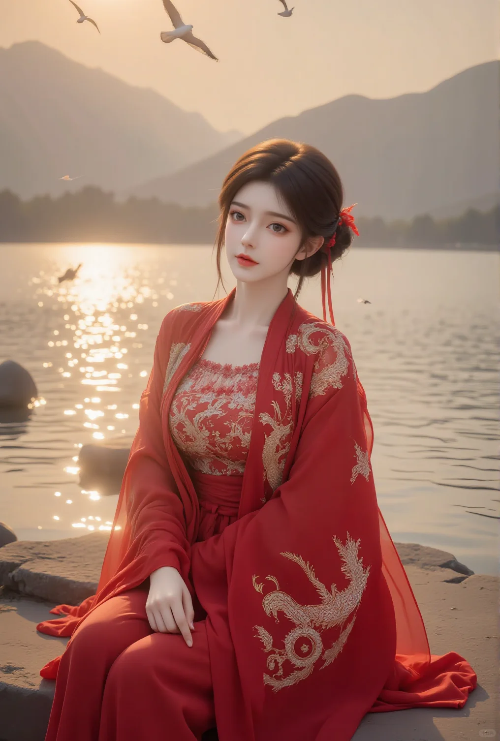 国漫女神完美世界火灵儿红装，这也太美了吧