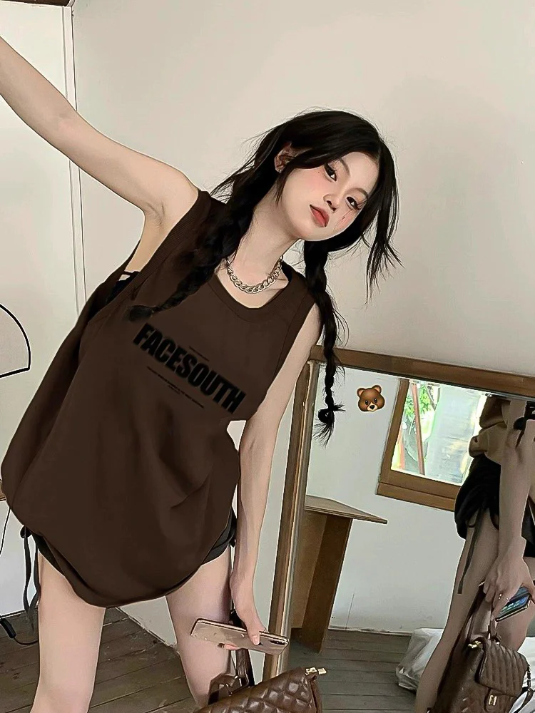 粉色多巴胺吊带背心无袖坎肩上衣约会穿搭女