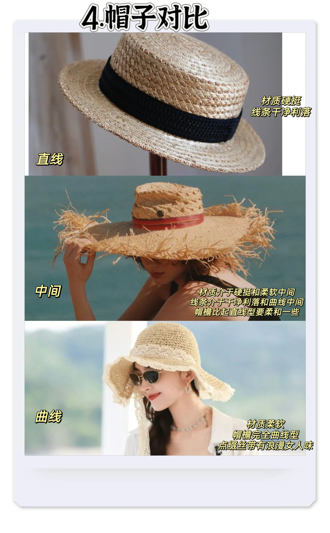穿搭篇|直线型帽子&曲线型帽子