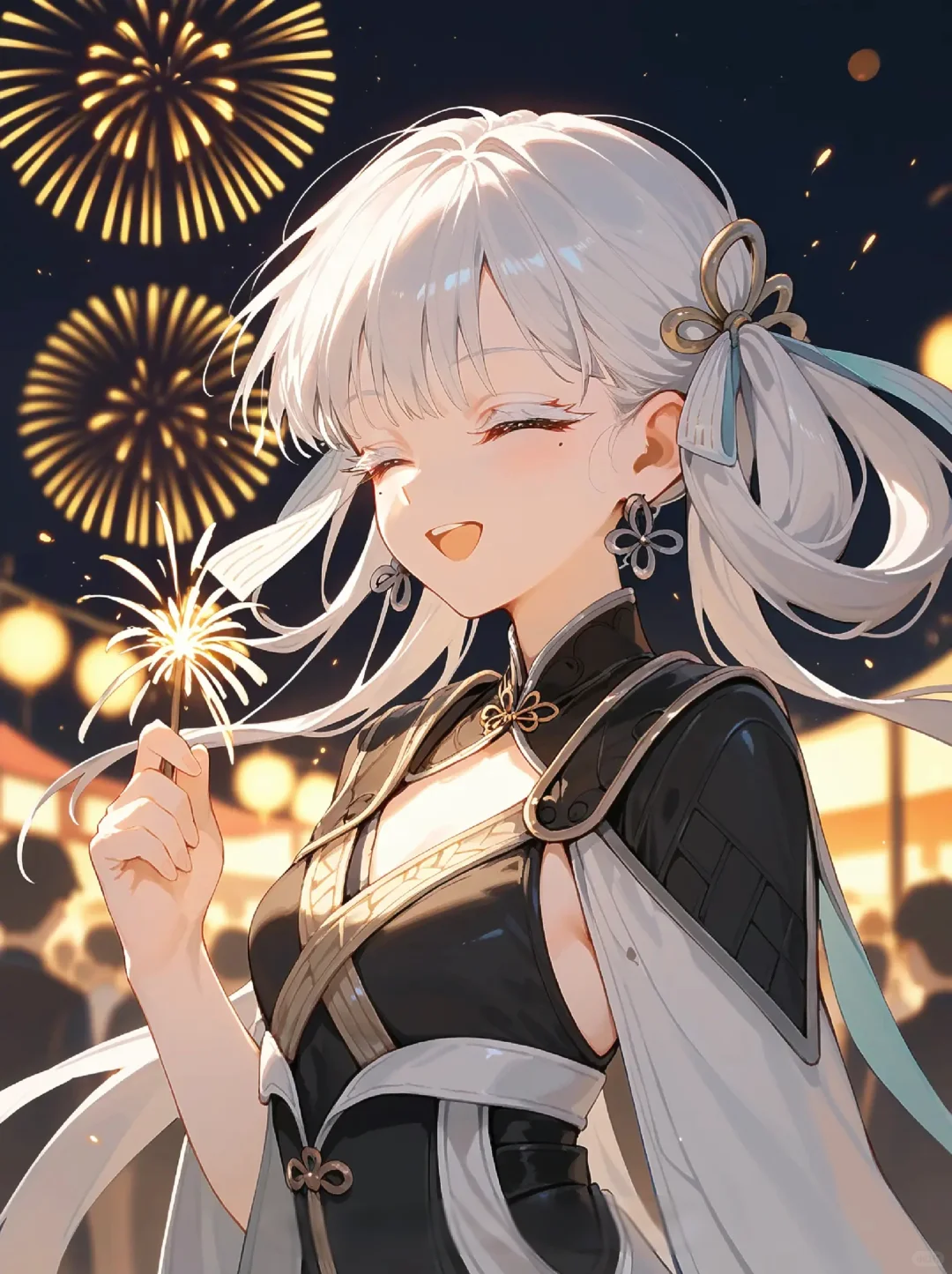 她笑得真开心