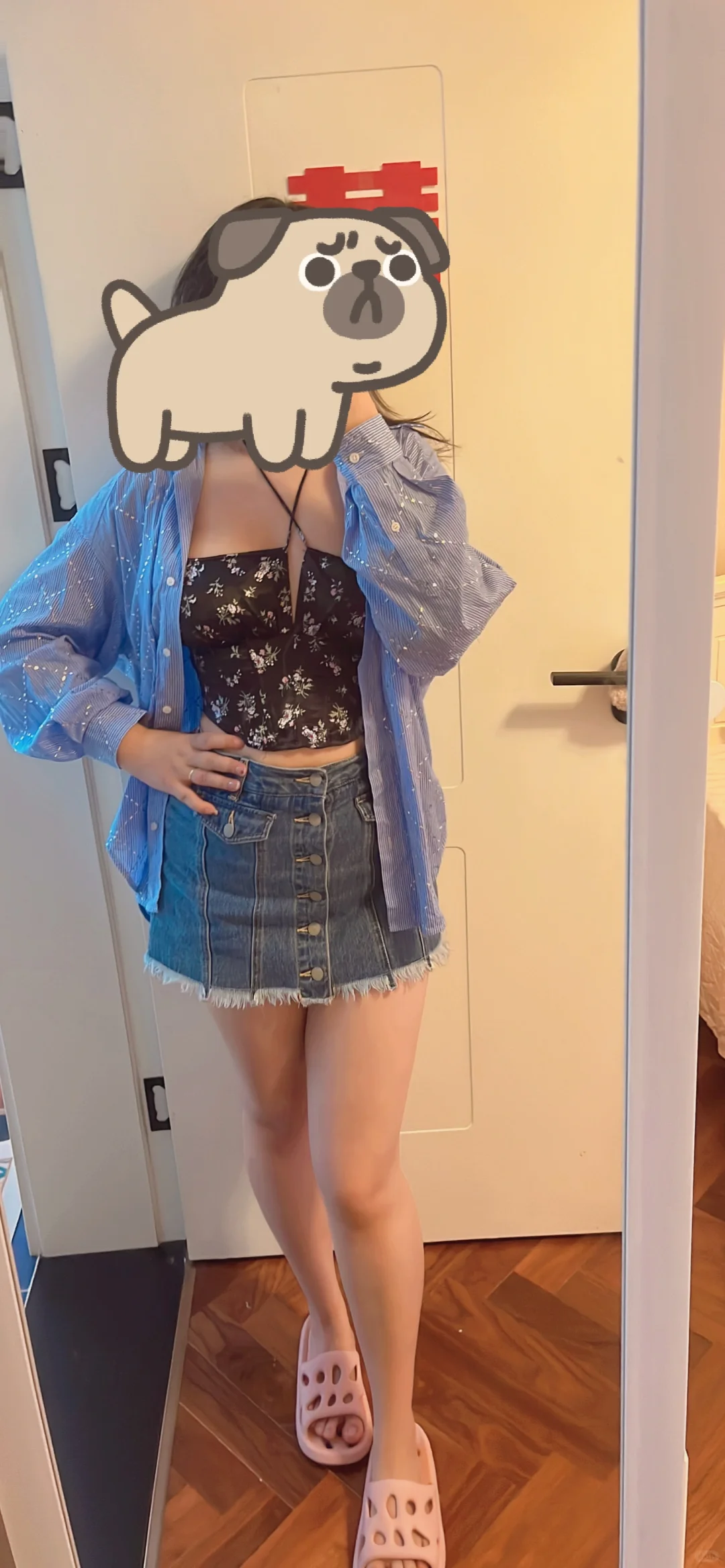 鱼骨胸衣搭配牛仔绝了🎀