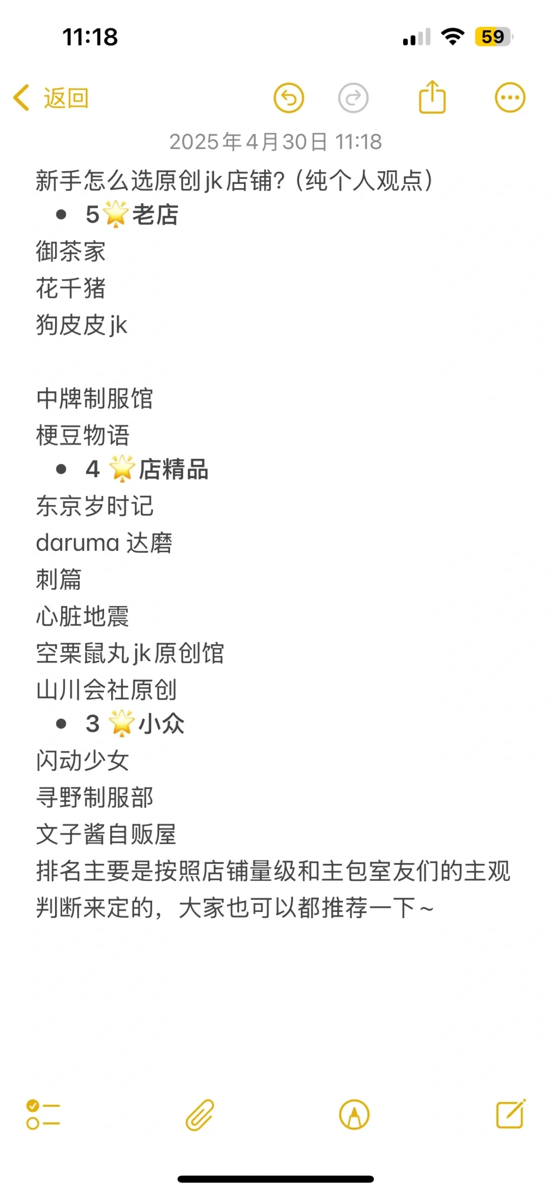 纯新人眼里的jk店铺排名be like‼️