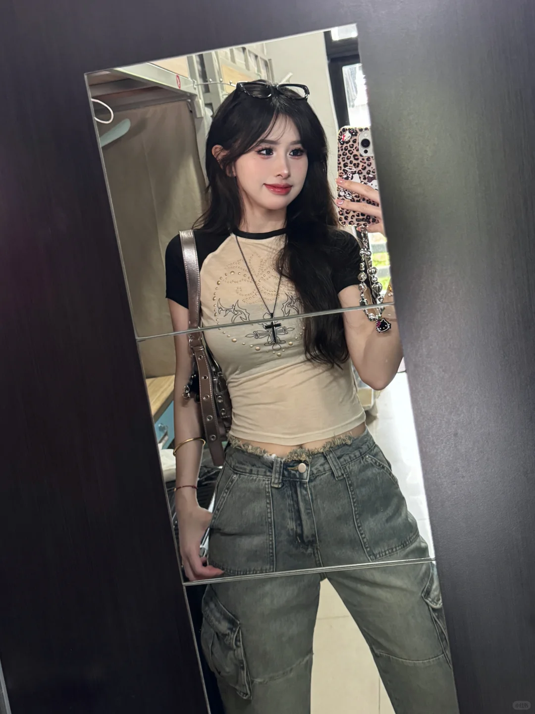美式辣妹不露腿穿搭‼️上短下长真的好辣🥵