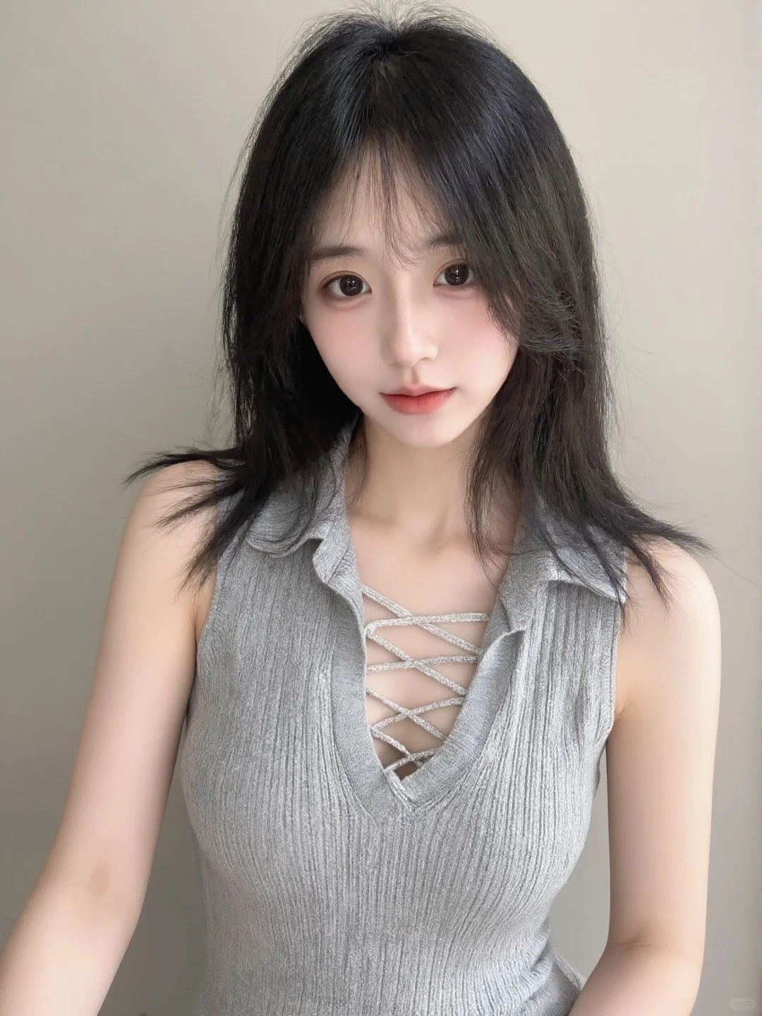 灰调系的美是氛围感美女！
