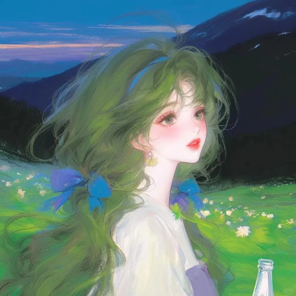 蓝色加黑色的绝美夜景，但也要绿色的明艳！