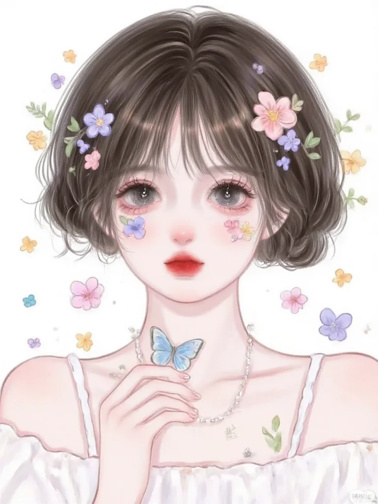 今日分享辫子鲜花少女～，超级好看可爱头像