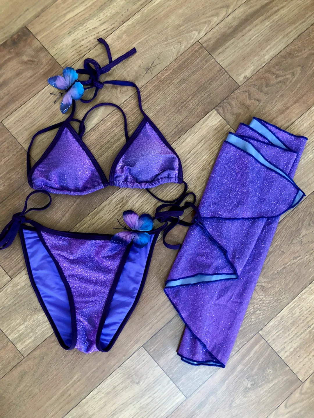 紫色bikini泳衣分享～度假氛围感十足