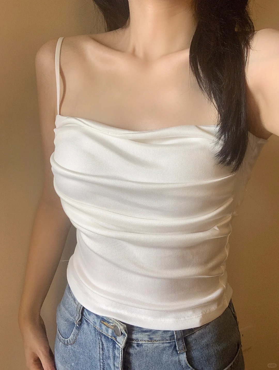 遮副乳的夏日简约吊带背心！日常单穿好好看！