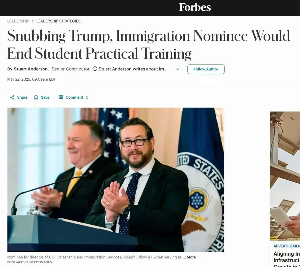 🇺🇸美国新任移民局长表示将终止OPT计划。