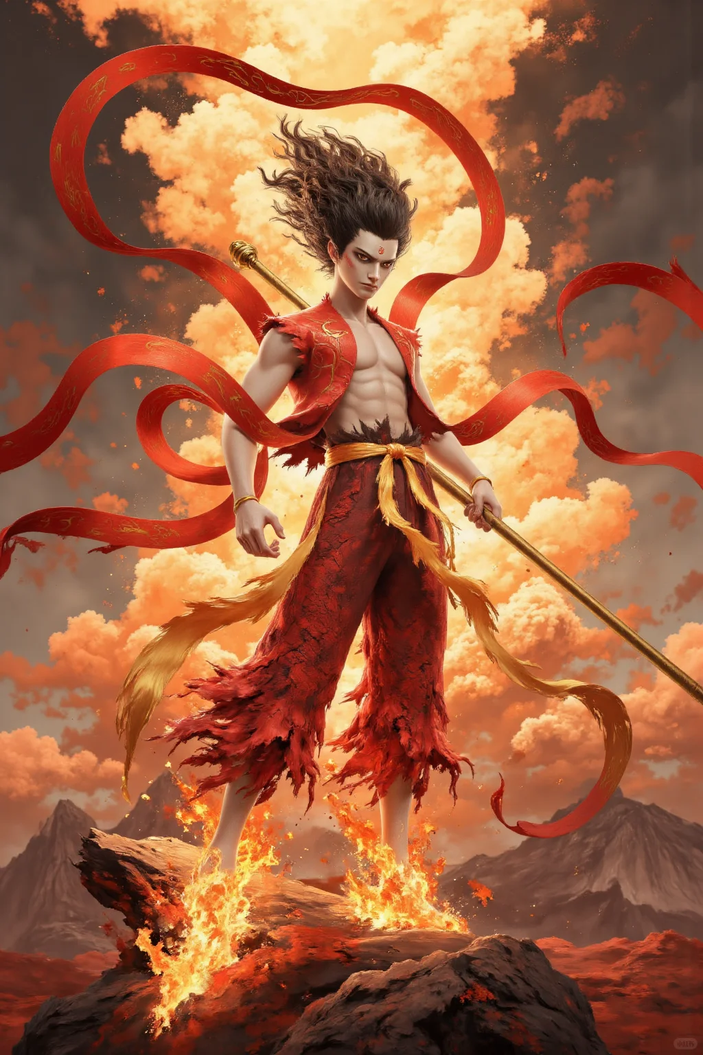 AI 绘画，comfyUI 工作流画魔童哪吒
