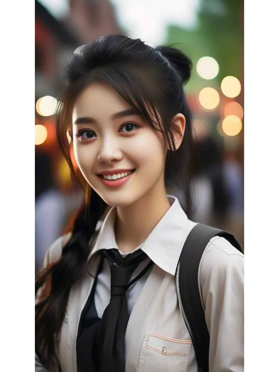 AI生成的小姐姐，青春靓丽，迷人的微笑.