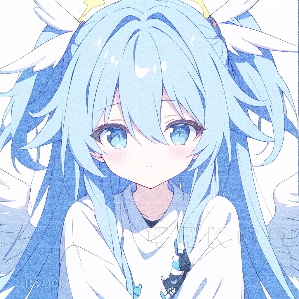 60丨天使蓝系动漫女生头像
