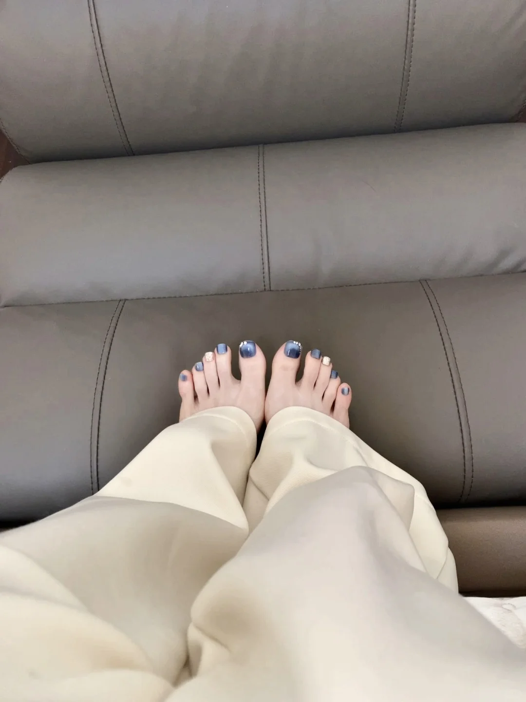 超显白蓝色系美甲💅