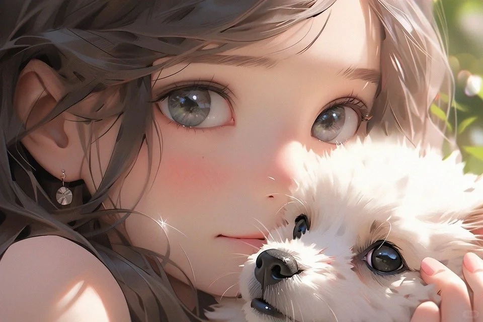 🐕抱狗少女𝙬𝙖𝙡𝙡𝙥𝙖𝙥𝙚𝙧锁屏iPad壁纸