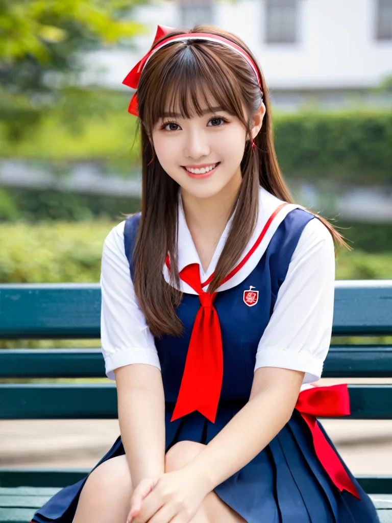 《青春瞬间：阳光下的校服女孩》