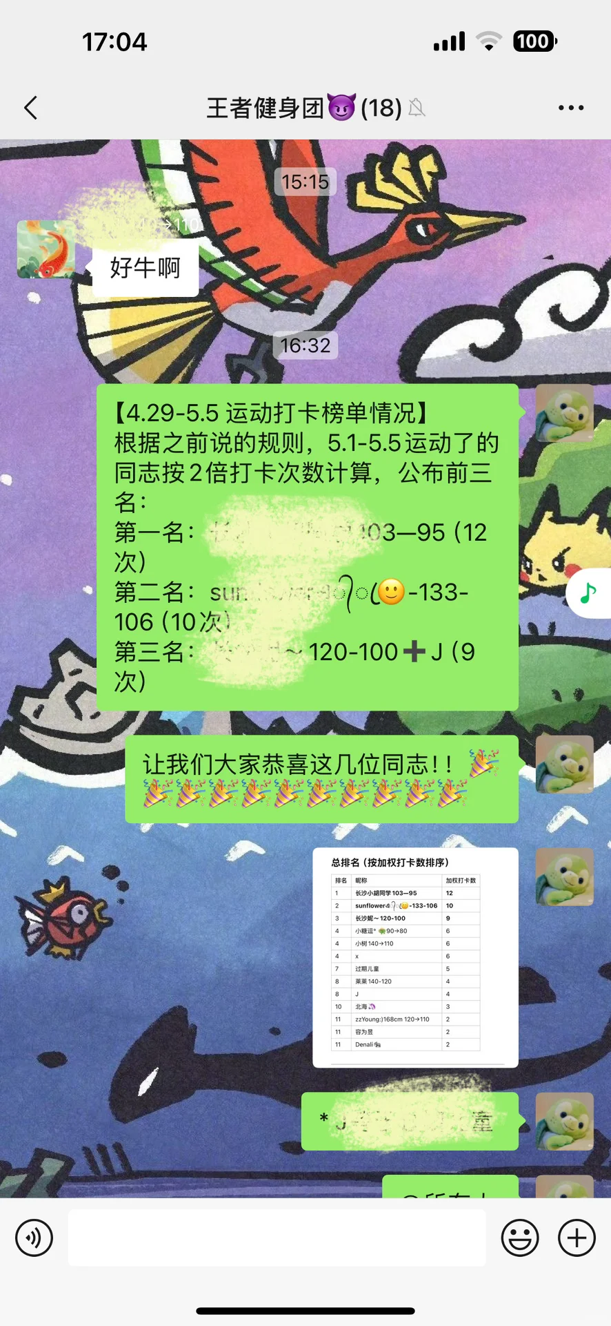 超有动力的健身打卡群