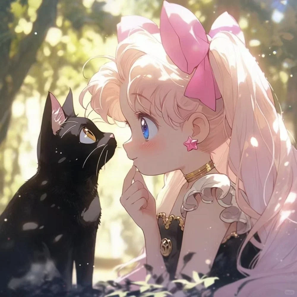 美少女和猫头像分享