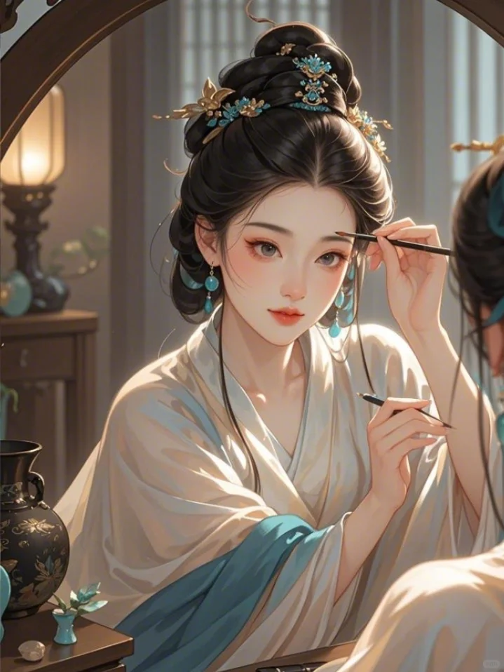 云鬓花颜金步摇，芙蓉帐暖度春宵。