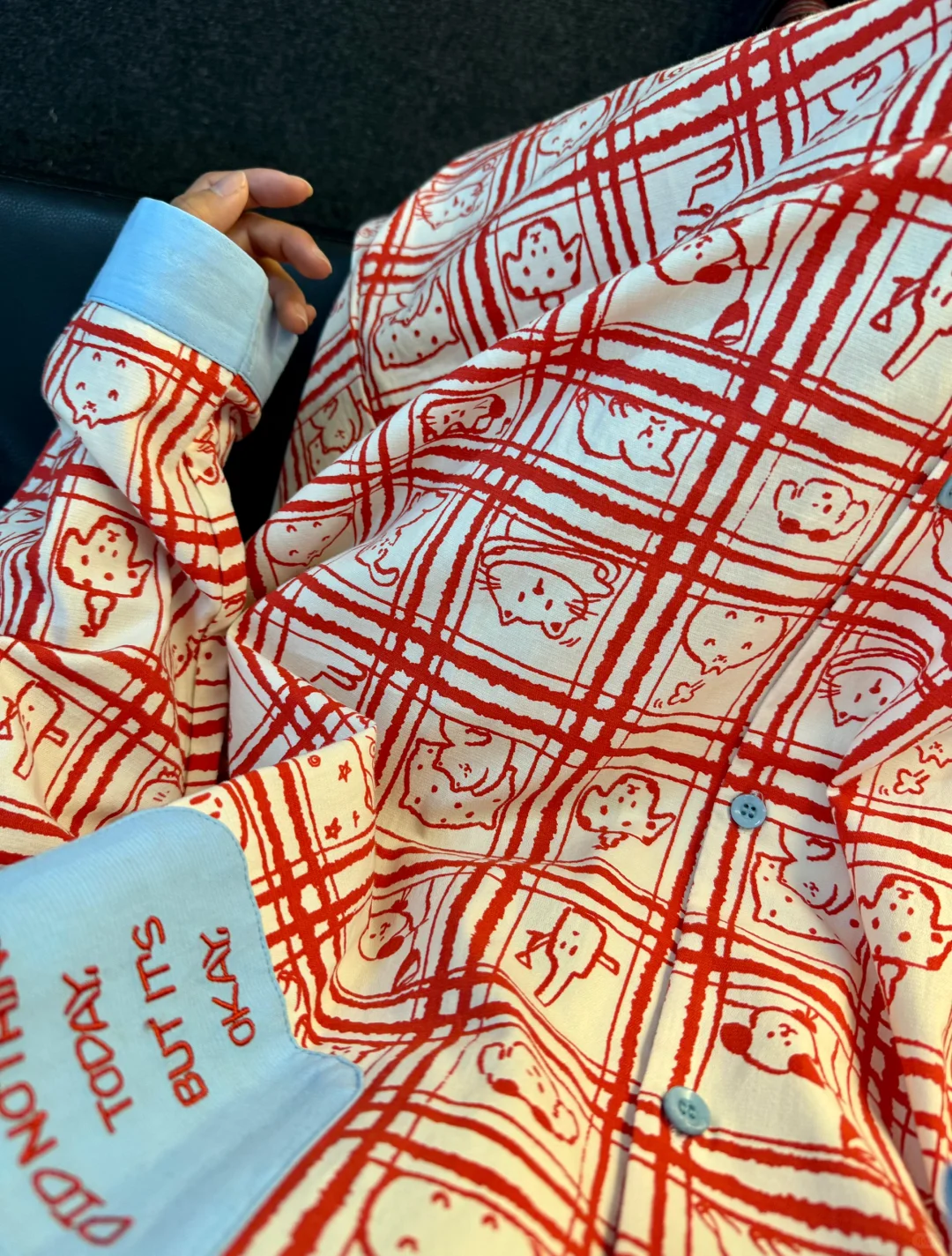 早秋👕分享～好喜欢小众的线条动物睡裙