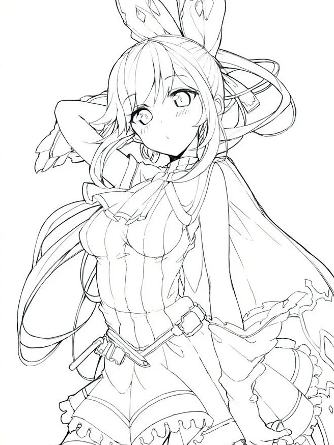 🌸四款风格各异的美少女线稿，你最爱哪一