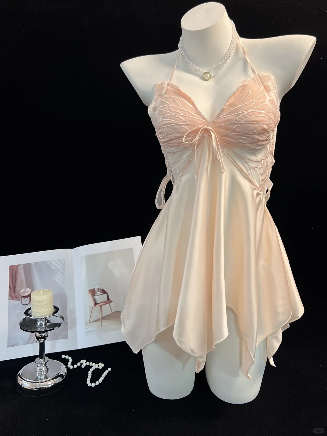 🎀姐妹们真是绝美了｜粉色蝴蝶结睡裙🎀