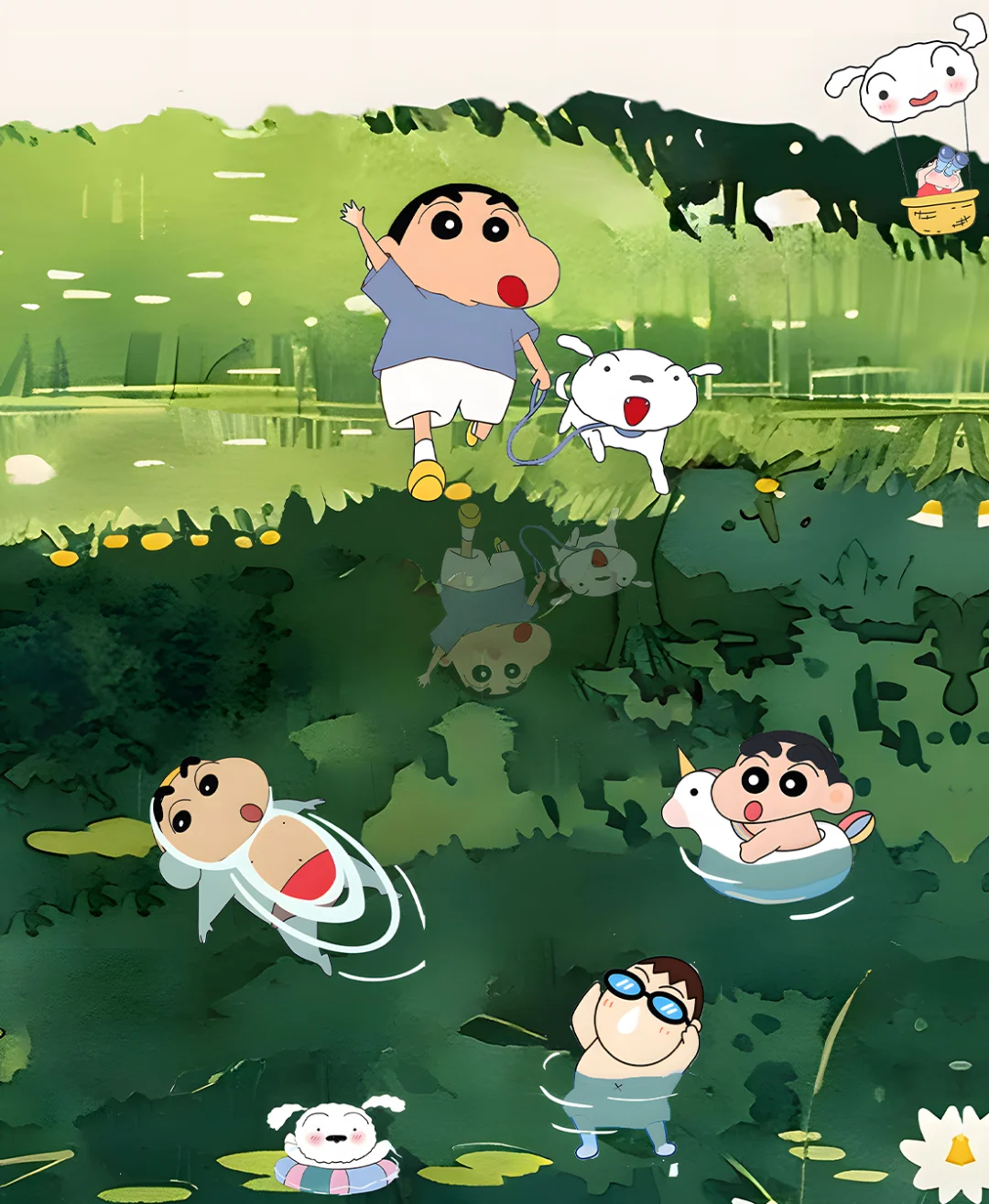 蜡笔小新系列｜清新绿色夏日｜iPad 电脑桌面