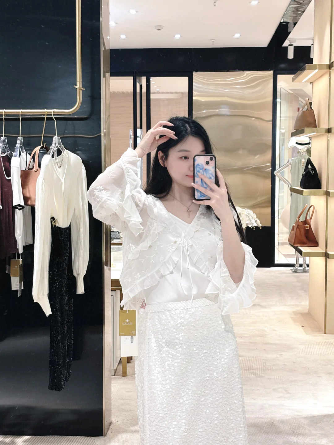 ✨仙气狙击 新款白色桑蚕丝仙女套裙
